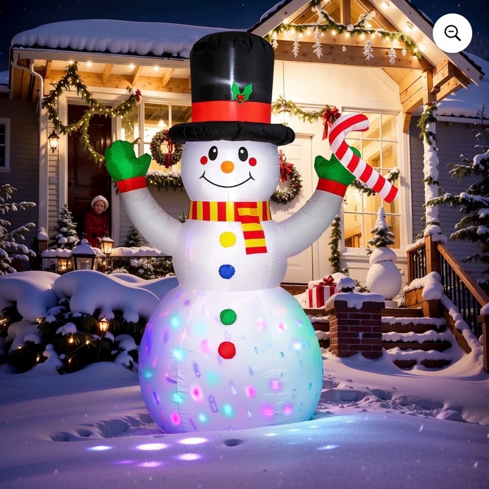 Presence 8FT Christmas Inflatable Snowman Outdoor Decor, Snowman Decorations NEW